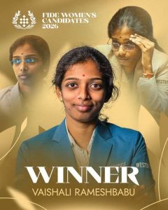 ঐতিহাসিক সাফল্য! R Vaishali জিতলেন Women’s Candidates 2026, বিশ্বচ্যাম্পিয়নশিপে চ্যালেঞ্জার